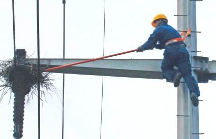 Wear anti falling device when cleaning foreign matters at high altitude