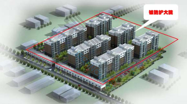 圖片關鍵詞 多建筑群區域防護圖